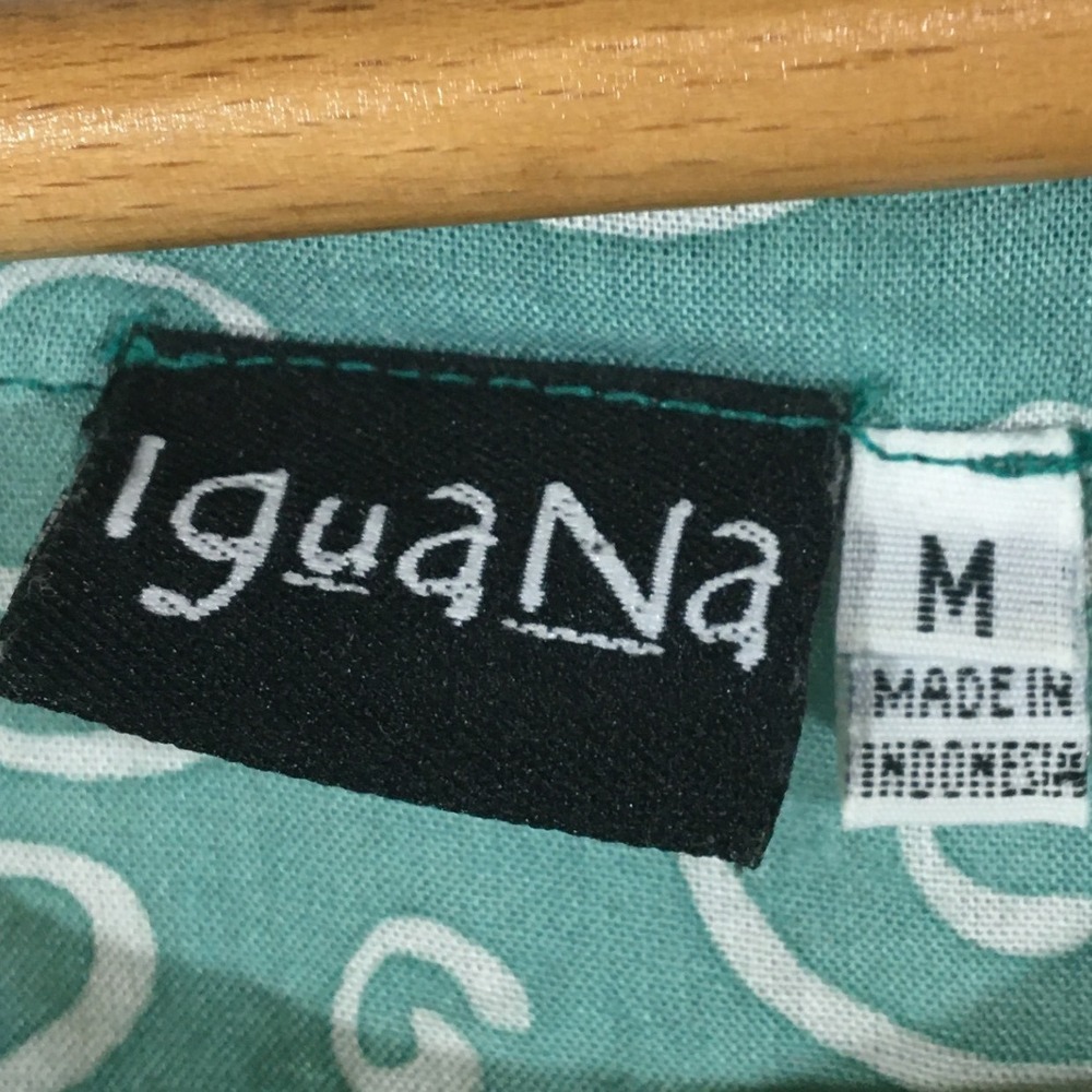 Iguana M Green Patchwork Abstract Print Rayon Blo… - image 5